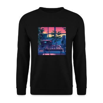 Plantes et musique - Impression de mode de haute qualité - Sweat-shirt Unisexe - noir - Devant - Alina (178cm) & Michal (187cm)