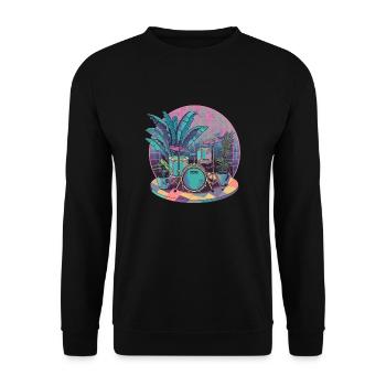 Plantes et musique - Impression de mode de haute qualité - Sweat-shirt Unisexe - noir - Devant - Alina (178cm) & Michal (187cm)