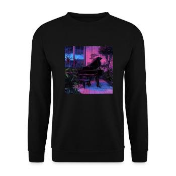 Plantes et musique - Impression de mode de haute qualité - Sweat-shirt Unisexe - noir - Devant - Alina (178cm) & Michal (187cm)
