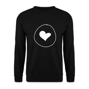 herz form kreis symbol - Unisex Pullover - Schwarz - Vorne - Alina (178cm) & Michal (187cm)