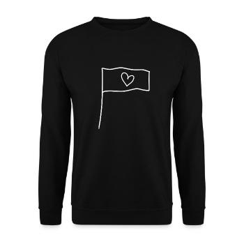 Drapeau Symbole Forme Coeur Amour - Sweat-shirt Unisexe - noir - Devant - Alina (178cm) & Michal (187cm)