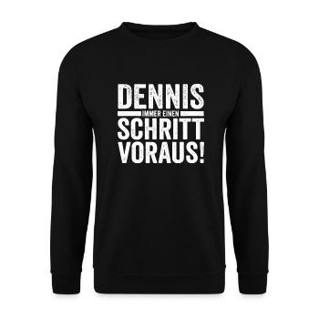 Vorname Dennis - Unisex Pullover - Schwarz - Vorne - Alina (178cm) & Michal (187cm)