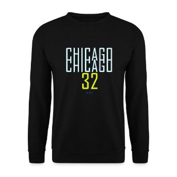 CHICAGO 32 Vereinigte Staaten von Amerika - Unisex Pullover - Schwarz - Vorne - Alina (178cm) & Michal (187cm)
