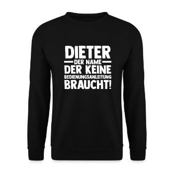 First name Dieter - Unisex Sweatshirt - black - Front - Alina (178cm) & Michal (187cm)