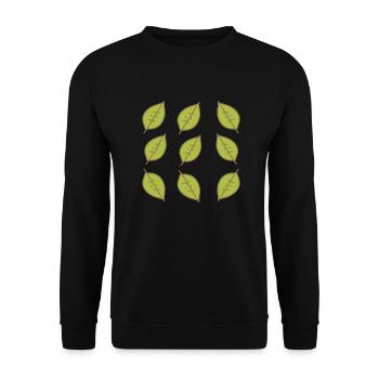 Motif Feuille Feuilles Cadre Vert Forme Nature - Sweat-shirt Unisexe - noir - Devant - Alina (178cm) & Michal (187cm)