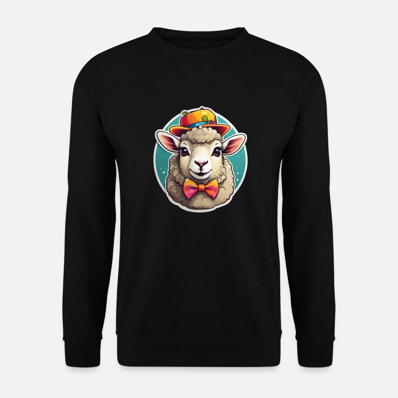 Lustiges Schaf Comic - Unisex Pullover - Schwarz