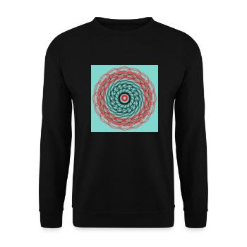 Abstraktes geometrisches Design - Unisex Pullover - Schwarz - Vorne - Alina (178cm) & Michal (187cm)