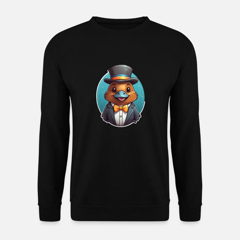 Lustiges Schnabeltier Comic - Unisex Pullover - Schwarz
