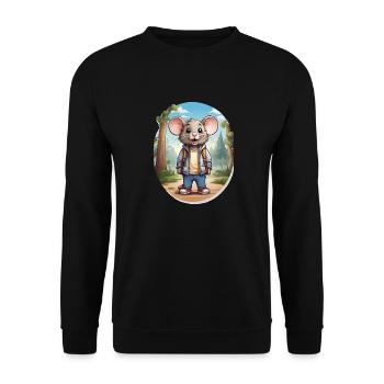 Mouse Cute Kids Drawing Comic - Unisex Sweatshirt - black - Front - Alina (178cm) & Michal (187cm)