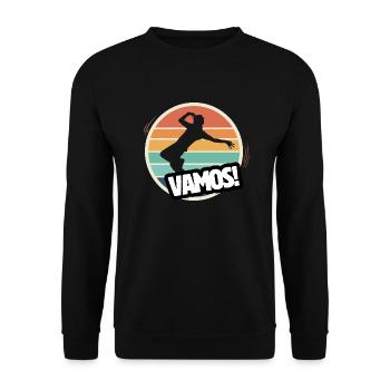 Vamos Retro Breakdance - Unisex Pullover - Schwarz - Vorne - Alina (178cm) & Michal (187cm)