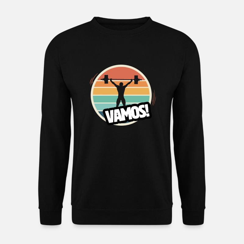 Vamos Retro Gewichtheben - Unisex Pullover - Schwarz
