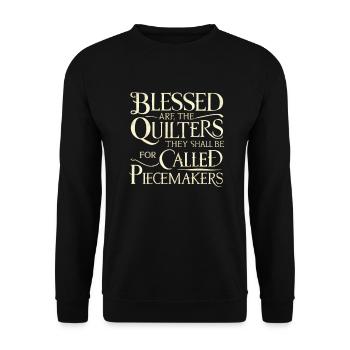Quilting Are The Quilters Called Piecemake - Unisex Pullover - Schwarz - Vorne - Alina (178cm) & Michal (187cm)