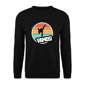 Vamos Retro Taekwondo - Unisex Pullover - Schwarz - Vorne - Alina (178cm) & Michal (187cm)