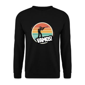 Vamos Titte Retro - Unisex Pullover - Schwarz - Vorne - Alina (178cm) & Michal (187cm)