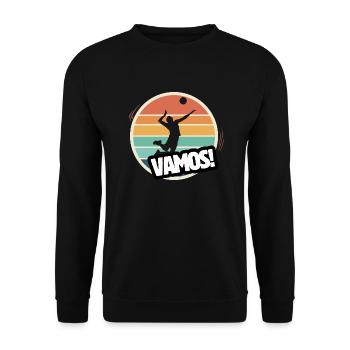 Vamos Retro Volleyball - Unisex Sweatshirt - black - Front - Alina (178cm) & Michal (187cm)