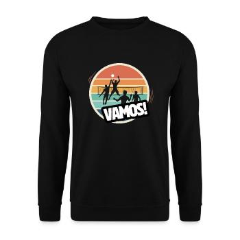 Vamos Beachvolleyball Retro - Unisex Pullover - Schwarz - Vorne - Alina (178cm) & Michal (187cm)