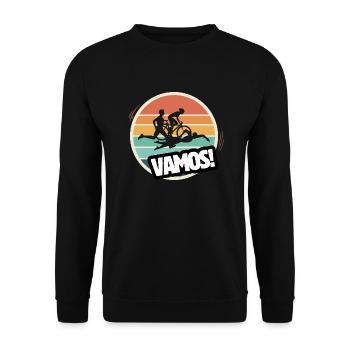 Vamos Retro Triathlon - Unisex Pullover - Schwarz - Vorne - Alina (178cm) & Michal (187cm)