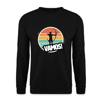 Vamos Archery Retro - Unisex Sweatshirt - black - Front - Alina (178cm) & Michal (187cm)