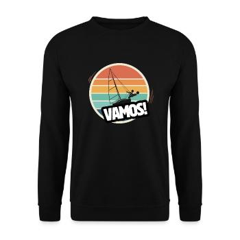 Vamos Retro Schleier - Unisex Pullover - Schwarz - Vorne - Alina (178cm) & Michal (187cm)