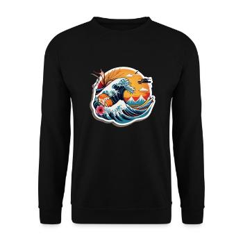 Japan Sushi Sea - Unisex Sweatshirt - black - Front - Alina (178cm) & Michal (187cm)