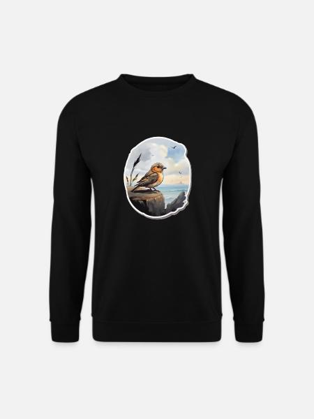 Landscape Painting with Bird - Unisex Sweatshirt - black