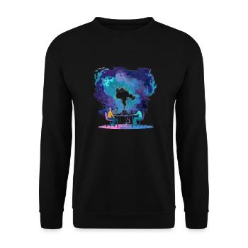 Brainstorming en équipe : illustration lofi, nuage d’idées - Sweat-shirt Unisexe - noir - Devant - Alina (178cm) & Michal (187cm)