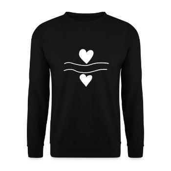 Lines Line Heart Shape Love Two Hearts - Unisex Sweatshirt - black - Front - Alina (178cm) & Michal (187cm)