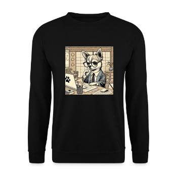 Japan Ukijo e Style Desk Chihuahua - Unisex Sweatshirt - black - Front - Alina (178cm) & Michal (187cm)