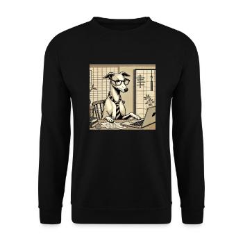 Japan Ukijo e Style Desk Greyhound - Unisex Sweatshirt - black - Front - Alina (178cm) & Michal (187cm)