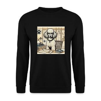 Japan Ukijo e Style Desk Poodle - Unisex Sweatshirt - black - Front - Alina (178cm) & Michal (187cm)
