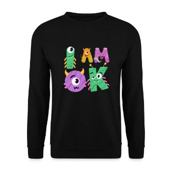 OK Monster - Unisex Pullover - Schwarz - Vorne - Alina (178cm) & Michal (187cm)