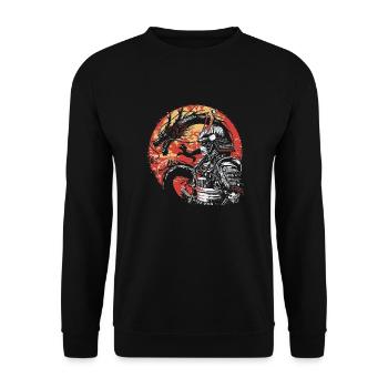 Samouraï cybernétique avec dragon japonais - Sweat-shirt Unisexe - noir - Devant - Alina (178cm) & Michal (187cm)
