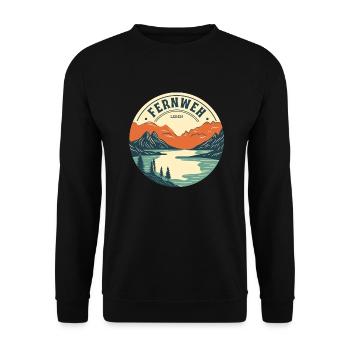 Wanderlust - Travel - Life - Mountains - Unisex Sweatshirt - black - Front - Alina (178cm) & Michal (187cm)