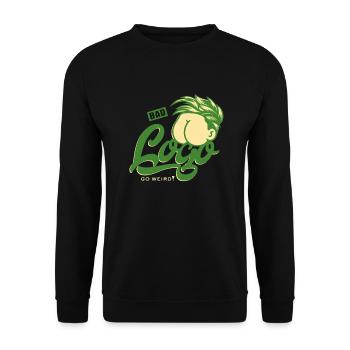 Lustig und abstrakt - Bad logo, go weird - Unisex Pullover - Schwarz - Vorne - Alina (178cm) & Michal (187cm)
