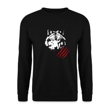 Wolfskopf - Unisex Pullover - Schwarz - Vorne - Alina (178cm) & Michal (187cm)