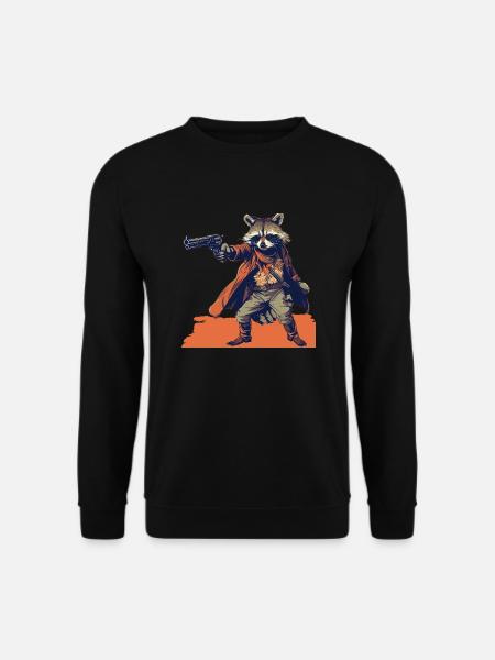 raccoon gunslinger - Unisex Sweatshirt - black