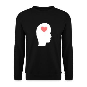 Profil de la tête Personnes Côté Symbole Coeur - Sweat-shirt Unisexe - noir - Devant - Alina (178cm) & Michal (187cm)