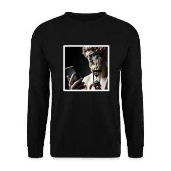 Temps de téléphone portable - Sweat-shirt Unisexe - noir - Devant - Alina (178cm) & Michal (187cm)