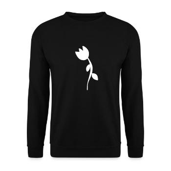 Flower Symbol Shape Blossom Plant - Unisex Sweatshirt - black - Front - Alina (178cm) & Michal (187cm)