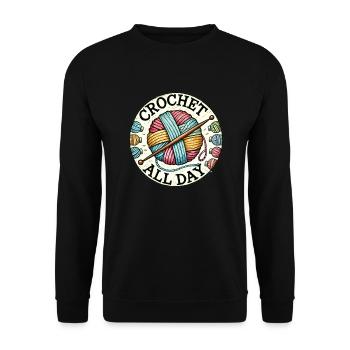 Häkeln Sie den ganzen Tag - Unisex Pullover - Schwarz - Vorne - Alina (178cm) & Michal (187cm)