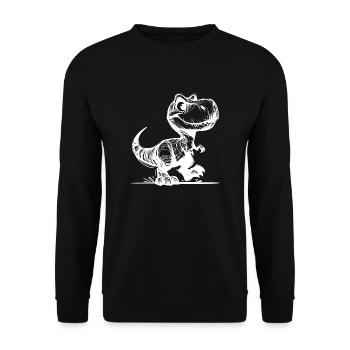 Small cute T-Rex Dino - Unisex Sweatshirt - black - Front - Alina (178cm) & Michal (187cm)