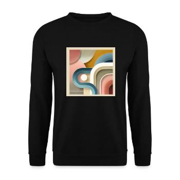 Pastell Sinfonie - Abstraktes Gemälde - Unisex Pullover - Schwarz - Vorne - Alina (178cm) & Michal (187cm)