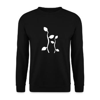leaf leaves line nature branch plants - Unisex Sweatshirt - black - Front - Alina (178cm) & Michal (187cm)