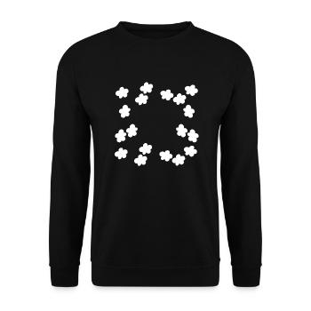 Flowers Blossom Plant Frame Shape - Unisex Sweatshirt - black - Front - Alina (178cm) & Michal (187cm)
