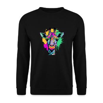 Colorful Giraffe - Unisex Sweatshirt - black - Front - Alina (178cm) & Michal (187cm)