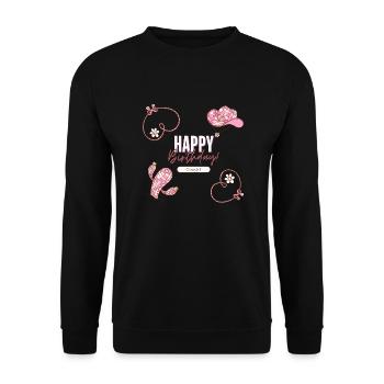 Pink Cute Rodeo Cowboy girl Happy Birthday - Unisex Sweatshirt - black - Front - Alina (178cm) & Michal (187cm)