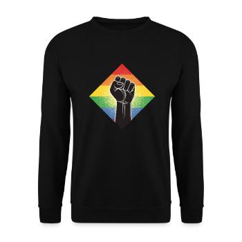 LGBTQ Rights Fist - Unisex Sweatshirt - black - Front - Alina (178cm) & Michal (187cm)