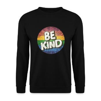 LGBTQ Be Kind - Unisex Sweatshirt - black - Front - Alina (178cm) & Michal (187cm)