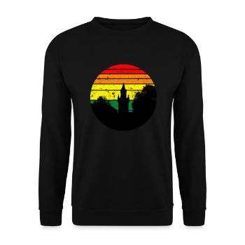 Adolfsturm Retro Sunset - Unisex Pullover - Schwarz - Vorne - Alina (178cm) & Michal (187cm)
