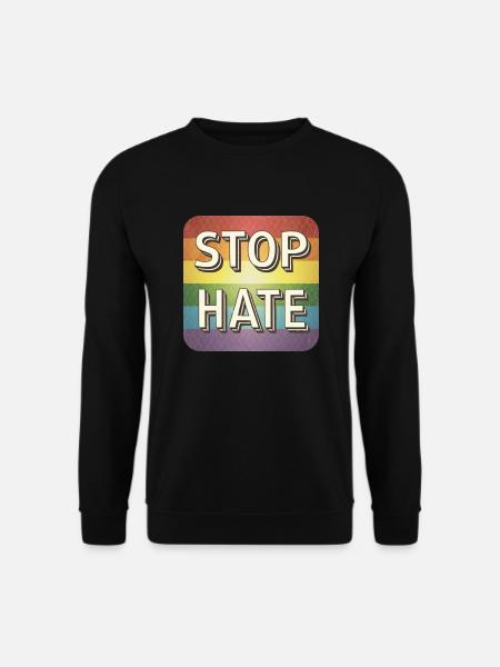 LGBTQ Stop Hate - Unisex Pullover - Schwarz